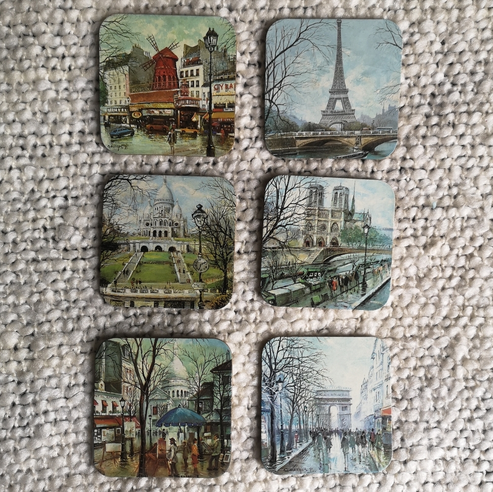🏷️2/$20 🏷️ 6 Paris coasters